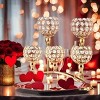 MOEPISY Set of 3 Gold Candle Holders Wedding Table Centerpieces,Tealight Candlestick Candelabra Stand - 2 of 4