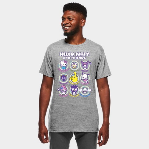 Men's Hello Kitty Short Sleeve Graphic T-Shirt - Heathered Gray M