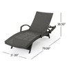 Wicker Patio Chaise Lounge with Adjustable Back, Poolside Sunbathing Chair with Foldable Legs, Waterproof Outdoor Chair -Christopher Knight Home - 3 of 4