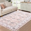 Vintage Rug Non Slip Non Shedding Washable Rug Bordered Printed Low Pile Soft Distressed Foldable Carpet for Bedroom Living Room Office Nursery - 4 of 4