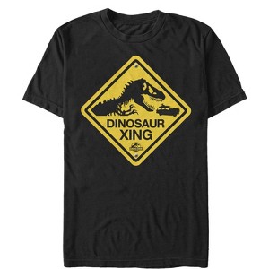 Men's Jurassic Park Dinosaur Crossing Sign T-Shirt - 1 of 4