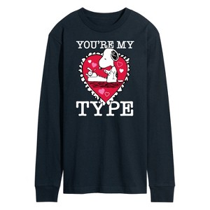 Men's - Peanuts - You're My Type Long Sleeve Graphic T-Shirt - 1 of 4