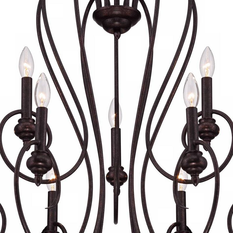 Franklin Iron Works Channing Bronze Chandelier 30 1/2" Wide Curved Scroll 9-Light Fixture for Dining Room House Foyer Kitchen Island Entryway Bedroom, 3 of 7