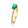 Pure Collection by Ross-Simons 0.40 Carat Lab-Grown Emerald and .20 ct. t.w. Lab-Grown Diamond Ring in 18kt Gold Vermeil - 3 of 4