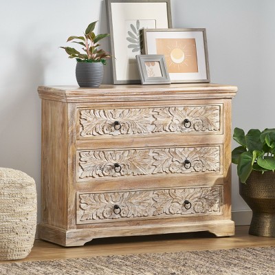 PAGED Dresser for Bedroom Modern Storage Cabinet with Drawers and Metal Rails for Living Room, Hallway