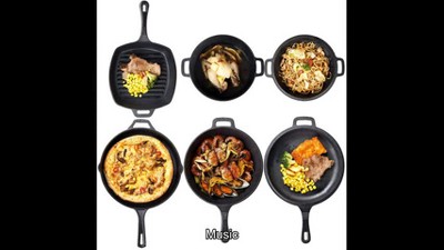 Bruntmor 4 Piece Camping Cooking Set With Bag - Pre Seasoned Cast Iron Pots  & Pans, 2.6 H 6.61 L 2.68 W - Foods Co.