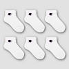 Champion Girls' 6pk Ankle Socks - White - 3 of 4