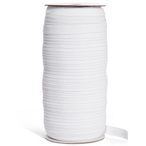 Juvale 109 Yards White 1/2 Inch Elastic Band for Sewing Clothes, Stretch Knit Bands for DIY Arts and Crafts, Tailoring, Clothing Garment Repair, 0.5" - 1 of 4