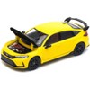 Honda Civic Type R FL5 Yellow with Carbon Hood 1/64 Diecast Model Car by Pop Race - 2 of 4