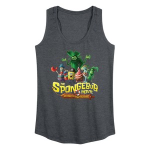 Women's - Spongebob Squarepants - Spongebob: The Search For Squarepants Logo Graphic Racerback Tank - 1 of 4