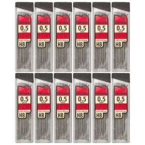 Pentel® HB Super Hi-Polymer Leads, 0.5mm, Black, 30 Per Pack, 12 Packs - 1 of 4