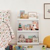 Danya B Steiner White 3-Tier Kids Book or Magazine Storage Freestanding Bookcase with Contrasting Wood-Toned Rods - 3 of 4