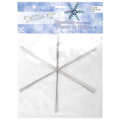 John Bead 5pcs 9" Christmas Snowflake Metal Wire Frames for DIY Bead Ribbon Charms Party Decorations Beading Project