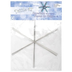 John Bead 5pcs 9" Christmas Snowflake Metal Wire Frames for DIY Bead Ribbon Charms Party Decorations Beading Project - 1 of 4