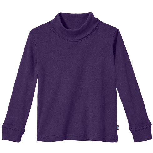 City Threads USA-Made Boys and Girls Soft Cotton Turtleneck | Purple - 6Y
