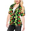 LA LEELA Women's Button Down Blouses Floral Summer Beach Party Blouse Shirt Tropical Short Sleeve Vacation Shirts Hawaiian Dresses - 3 of 4