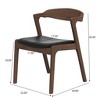 Homy Casa Set of 2 Wooden Dining Chairs with Curved Backrest and Cushioned Seat, Perfect for Kitchen, Dining Room,  Living Room, Walnut - 3 of 4