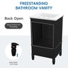 Mshliw 20" Bathroom Vanity with Ceramic Sink, Freestanding Bathroom Cabinet with 2 Doors and Drawer, Magnetic Door Stopper & Adjustable Foot Pads - 3 of 4