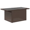 vidaXL Garden Table Brown PE Rattan, Powder-Coated Steel, Tempered Glass - 4 of 4