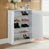 Kumasinova 5-Tier Shoe Cabinet with 2 Doors Wooden Shoe Storage Cabinet with Adjustable Shelves,Shoe Rack Organizer for Entryway,Hallway,White - 2 of 4