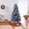 Tangkula 5/6/7 FT Flocked Christmas Tree Artificial Xmas Tree w/170/220/270 Branch Tips &Pine Needles - 3 of 4