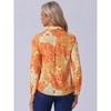 Allegra K Women's Point Collar Long Button Sleeve Button Down Floral Shirt - 4 of 4