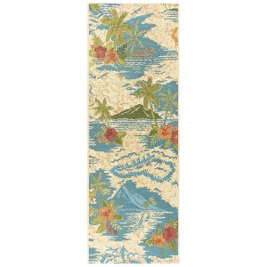 Reyn Spooner 2'x6' Kona Coast Fresco Lanai Flatweave Indoor Outdoor Accent Rug Blue - 1 of 4