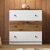 NicBex Nightstand with 3 Drawers and Handles Wooden Bedside Table with Colorblock Design for Bedroom,Living Room - 2 of 4