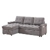 TiramisuBest 78.75" Black Reclining L-Shaped Sofa with Pull-Out Bed, USB & Type-C Ports, Reclining Storage & Side Organizer Pocket for Living Room - 2 of 4