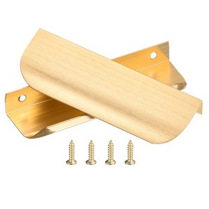 Unique Bargains Aluminum Modern Finger Edge Pull Cabinet Concealed Handles 10 Pcs - 1 of 4