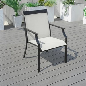 Moda Furnishings 2PCS Steel Teslin Outdoor Dining Armchairs - 1 of 4