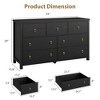Orieon 7-Drawer Dresser for Bedroom, 54" Wide Wooden Chest of Drawers with Clothes Storage, Organizer Cabinet for Bedroom, Living Room, Black - 2 of 4