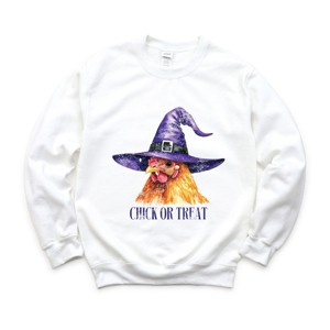 Simply Sage Market Chick Or Treat Watercolor Distressed Sweatshirt - 1 of 4
