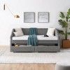 NicBex Twin Size Daybed with Storage Upholstered Linen Fabric Day Bed with Waved Arms and 2 Spacious Drawers for Living Room and Bedroom - 3 of 4