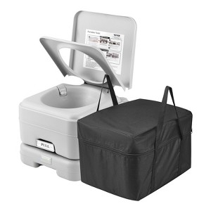 VEVOR Portable Toilet for Camping with Carry Bag,RV Toilet with 3.2Gal Waste Tank,Push-Button Pressurized Flush Commode,Leak-proof and Odourless,Gray - 1 of 4