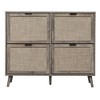 RISOKEYS 4 Drawers Rattan Shoe Storage Cabinet with 4 Flip Drawers,Narrow Wooden Shoe Rack Cabinet for Entryway,with Caning Doors for Hallway - 4 of 4