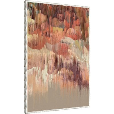 Large Beaded Perimeter Abstract Canvas Framed Wall Art
