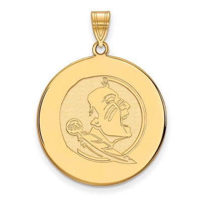 Black Bow Jewelry 14k Yellow Gold Florida State Seminoles NCAA Extra Large Pendant