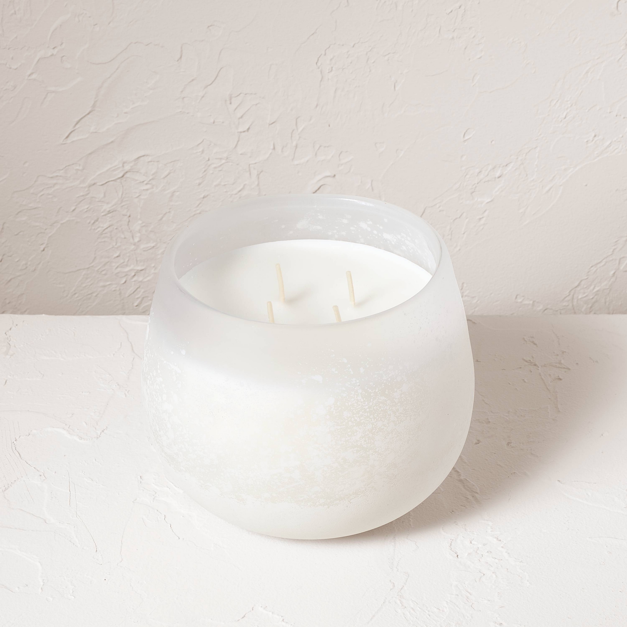 4-Wick Clarity Fashion Salted Glass Wellness Jar Candle White 30oz - Casaluna™