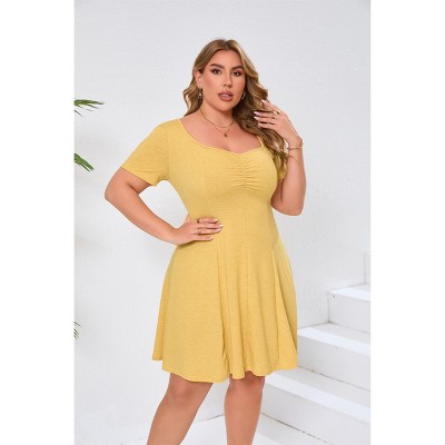 Womens Plus Size Casual Dresses Wrap V Neck Maxi Dress