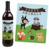 Big Dot of Happiness Woodland Creatures - Baby Shower or Birthday Party Decorations for Women and Men - Wine Bottle Label Stickers - Set of 4 - 3 of 4