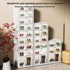 18-Pair Foldable Shoe Organizer with Dustproof Doors, No Assembly Stackable Shoe Box Cabinet for Closet, Fits up to Size 14 - 4 of 4