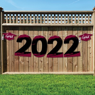 Big Dot of Happiness Maroon Grad - Best is Yet to Come - Large Burgundy Graduation Party Decorations - 2022 - Outdoor Letter Banner
