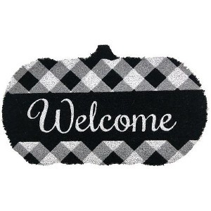 Briarwood Lane Coir Doormat 30x18 Black and White Pumpkin Fall Natural Fiber For Fall Coir Doormat - 1 of 3