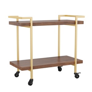 Martha Stewart Liam 2-Tier Office Storage and Printer Cart with Metal Frame - 1 of 4