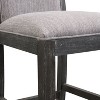 Sapphtopaz Modern Bar Stools Set of 2, Upholstery High Chair with Wood Legs, Dining Chairs with Mid Back, Barstools for Kitchen Island - 3 of 4