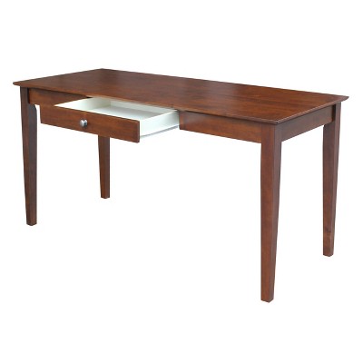 Espresso Transitional Home Office Desk with 3 Drawers, 60" Wide