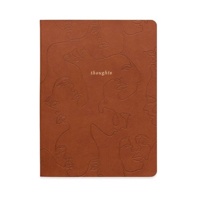 Vegan Leather Journal Terra Cotta Thoughts - DesignWorks Ink: Lined Notebook for Teens & All Ages, 6x8", 192 Pages