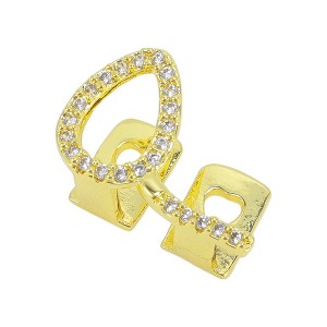 Unique Bargains Hip Hop Hollowout Rhinestone Heart Fake Grills 1 Pc - 1 of 4