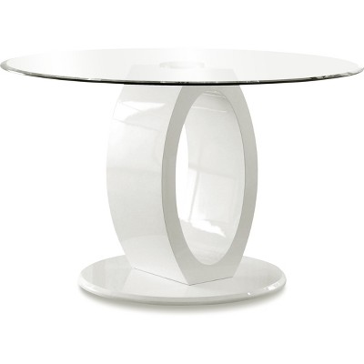 Spearelton Oval Pedestal round Dining Table White - HOMES: Inside + Out